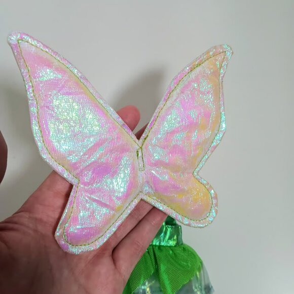 Tinkerbell Fairy Dress and Metallic Wings Outfit for Labubu - Picture 7 of 8